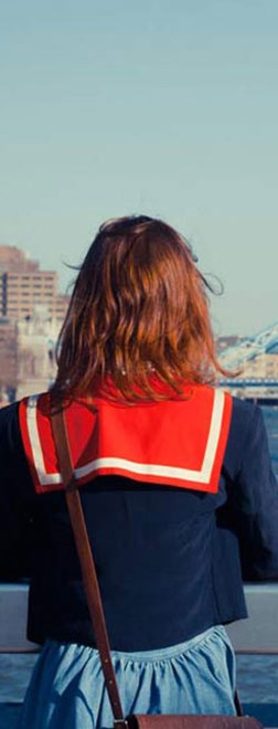 woman on river cruise boat in london