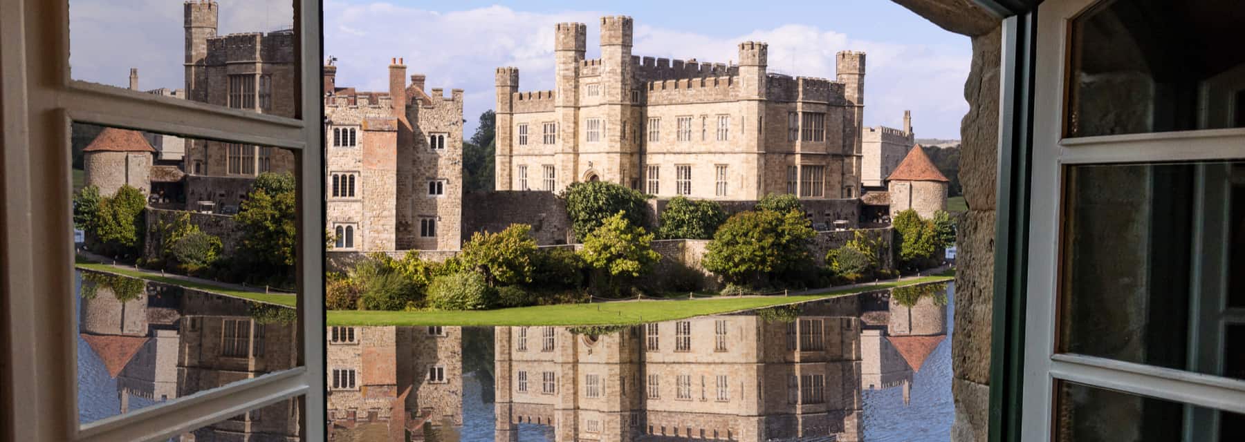 leeds castle through a window